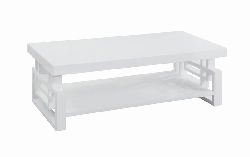 Rectangular Coffee Table High Glossy White
