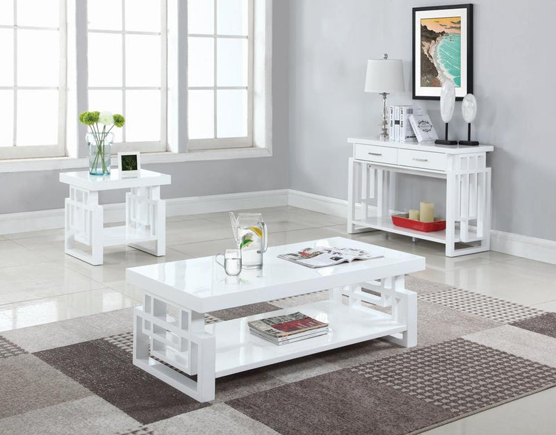 Rectangular Coffee Table High Glossy White