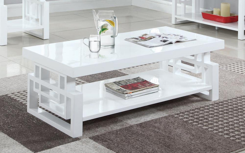 Rectangular Coffee Table High Glossy White
