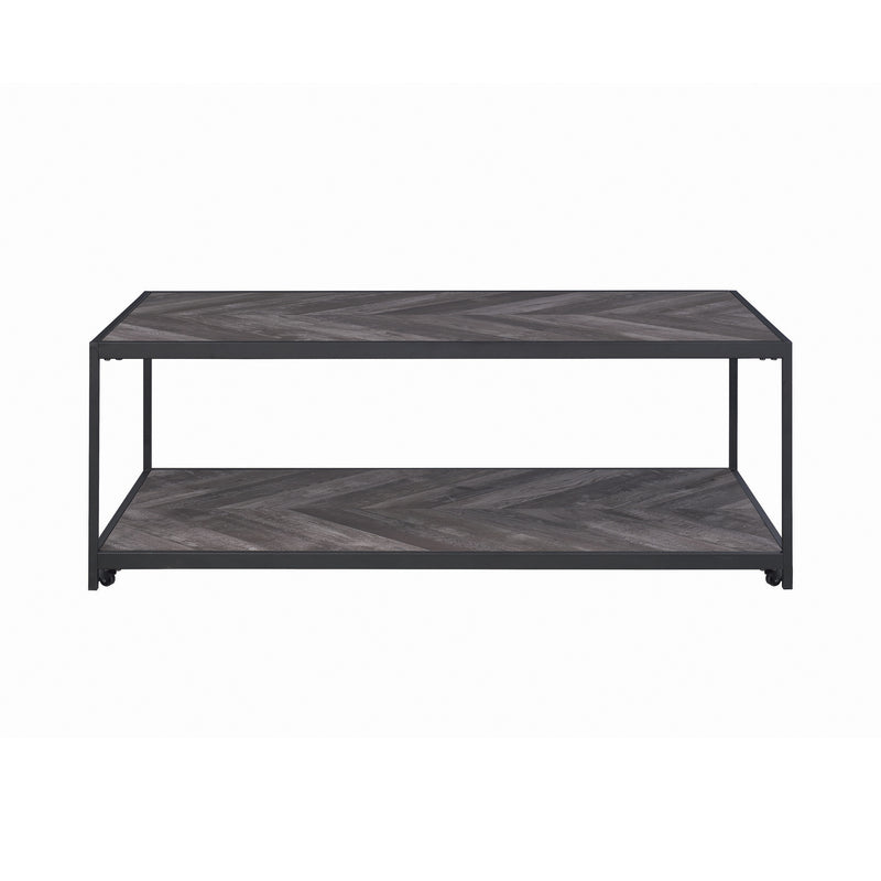 Meagan Chevron Coffee Table Rustic Grey Herringbone