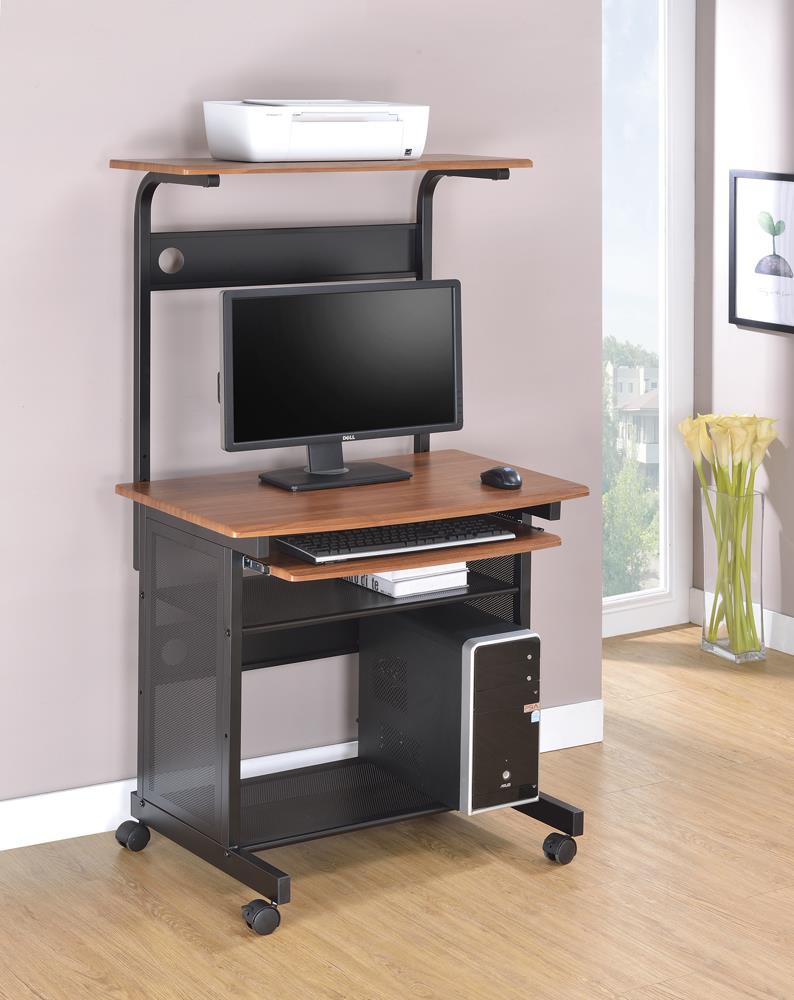 3-tier Computer Desk Honey and Black