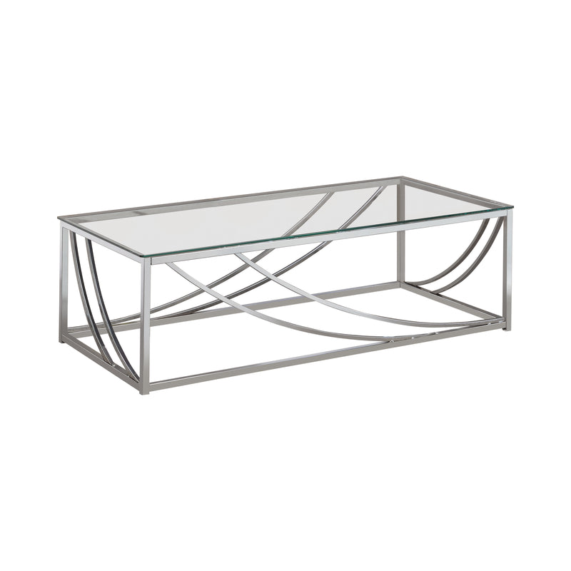 Glass Top Rectangular Coffee Table Accents Chrome