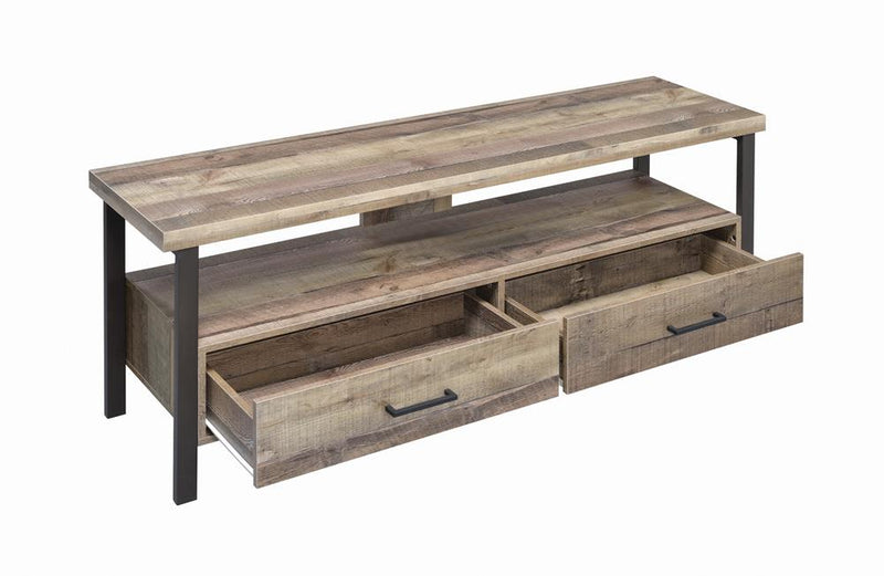 59″ 2-drawer TV Console Weathered Pine