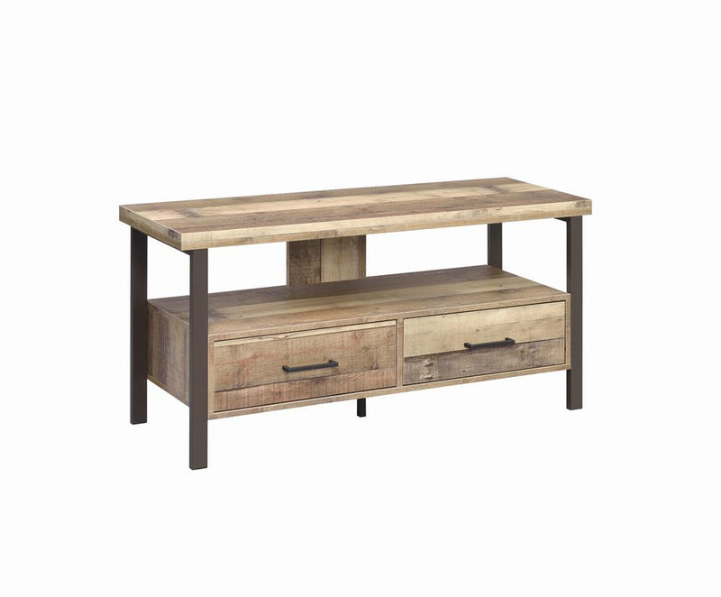 48″ 2-drawer TV Console Weathered Pine