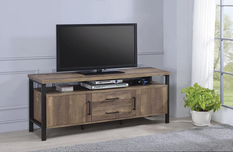 59″ 2-drawer Rectangular TV Console Rustic Oak