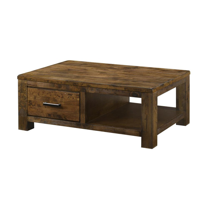 Leaton 1-drawer Coffee Table Rustic Golden Brown