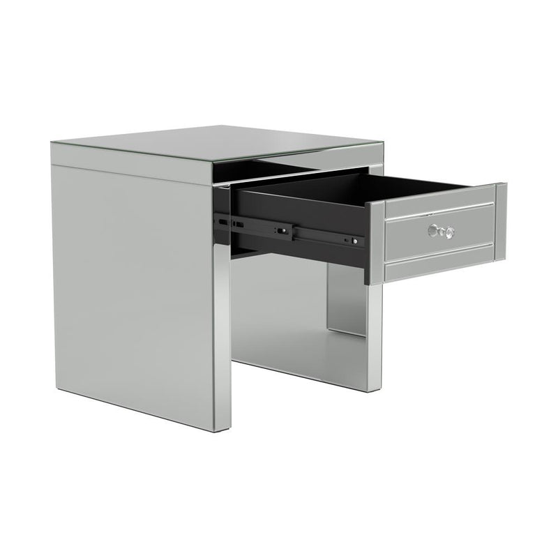 Square End Table Silver