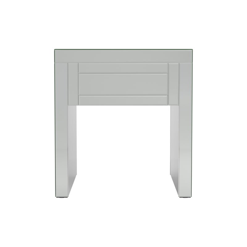 Square End Table Silver