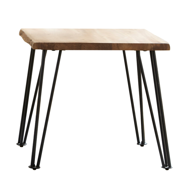 Gano End Table with Hairpin Leg Natural and Matte Black