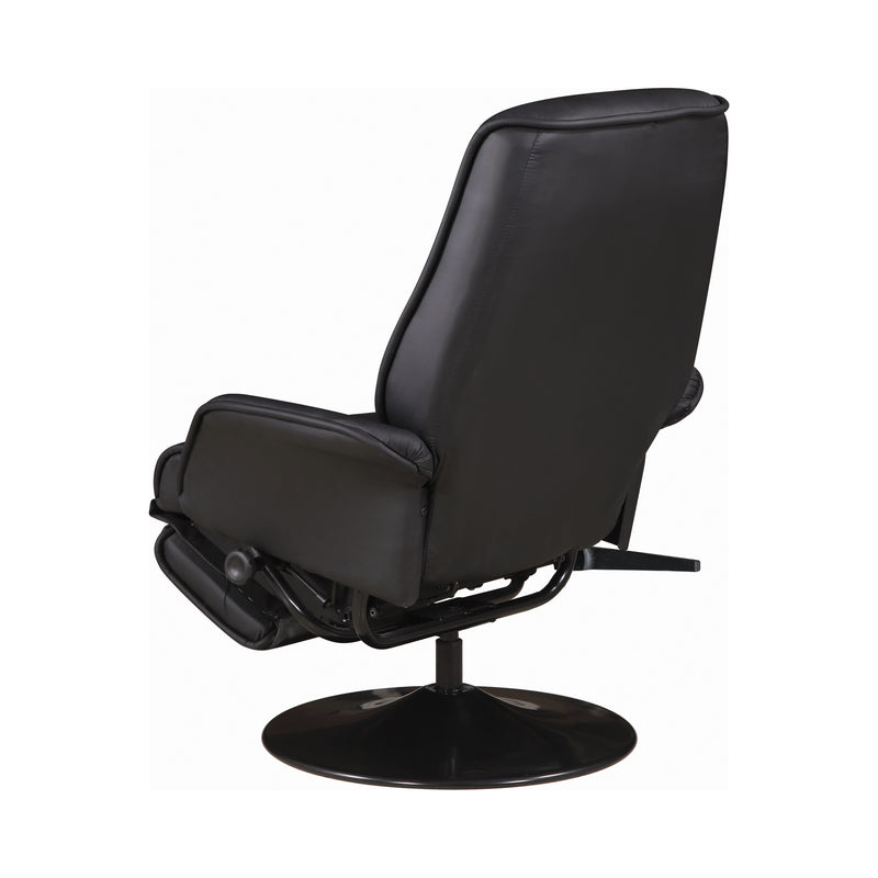 Swivel Recliner with Flared Arm Black