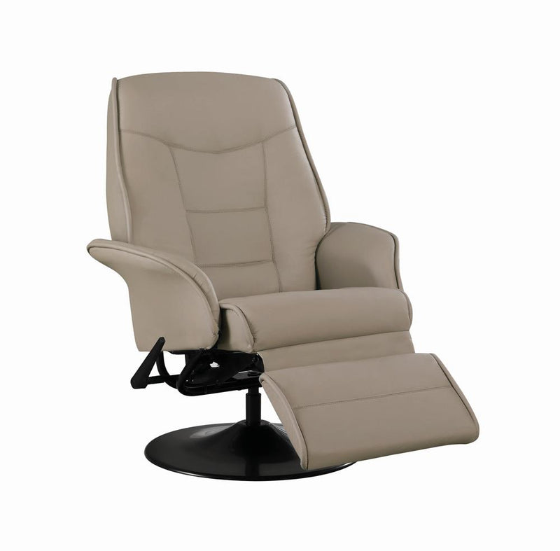 Swivel Recliner with Flared Arm Beige