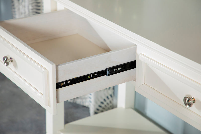 Square 1-drawer End Table with Lower Shelf Buttermilk