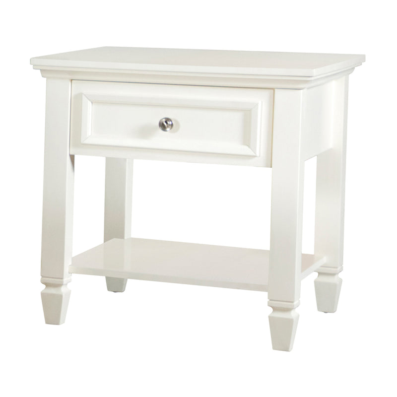 Square 1-drawer End Table with Lower Shelf Buttermilk