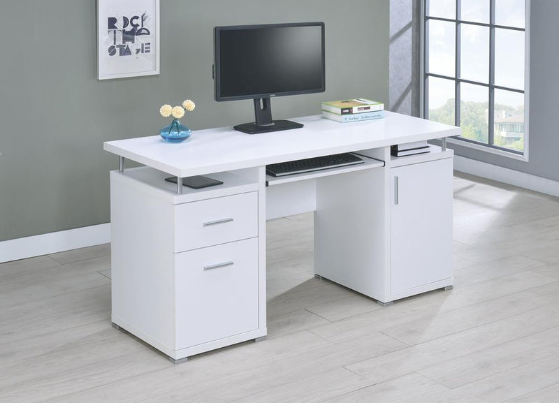 Tracy 2-drawer Computer Desk White