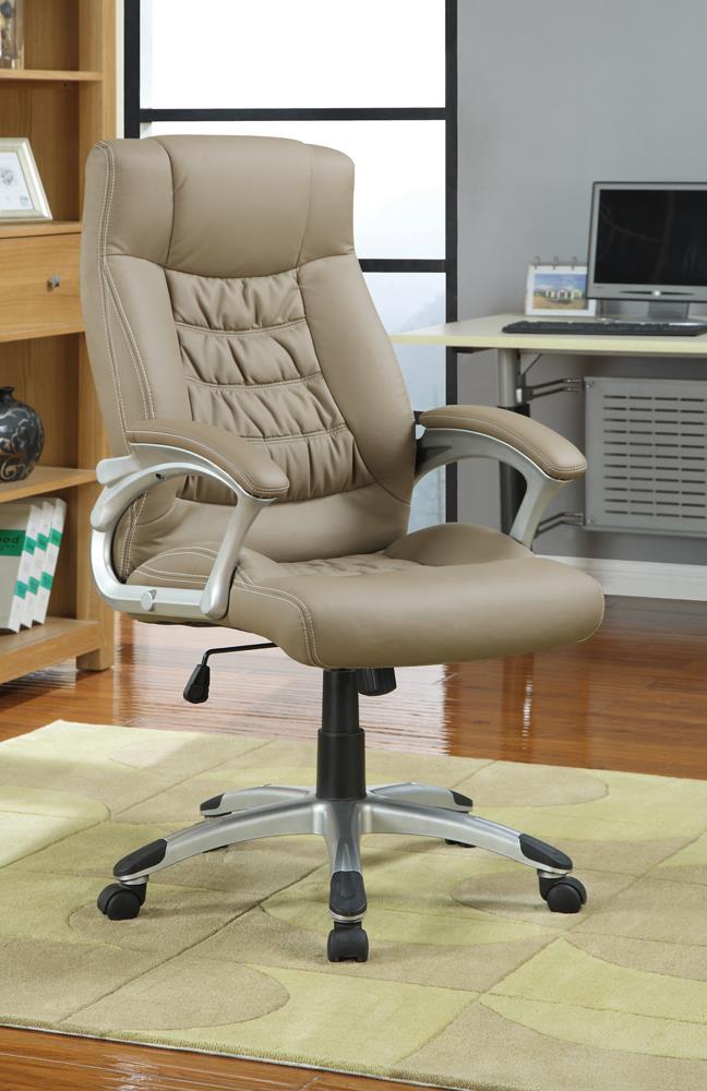 Adjustable Height Office Chair Taupe and Silver