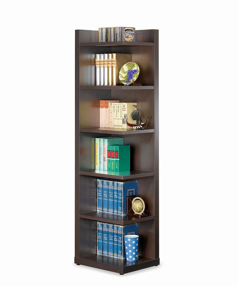 6-tier Corner Bookcase Cappuccino