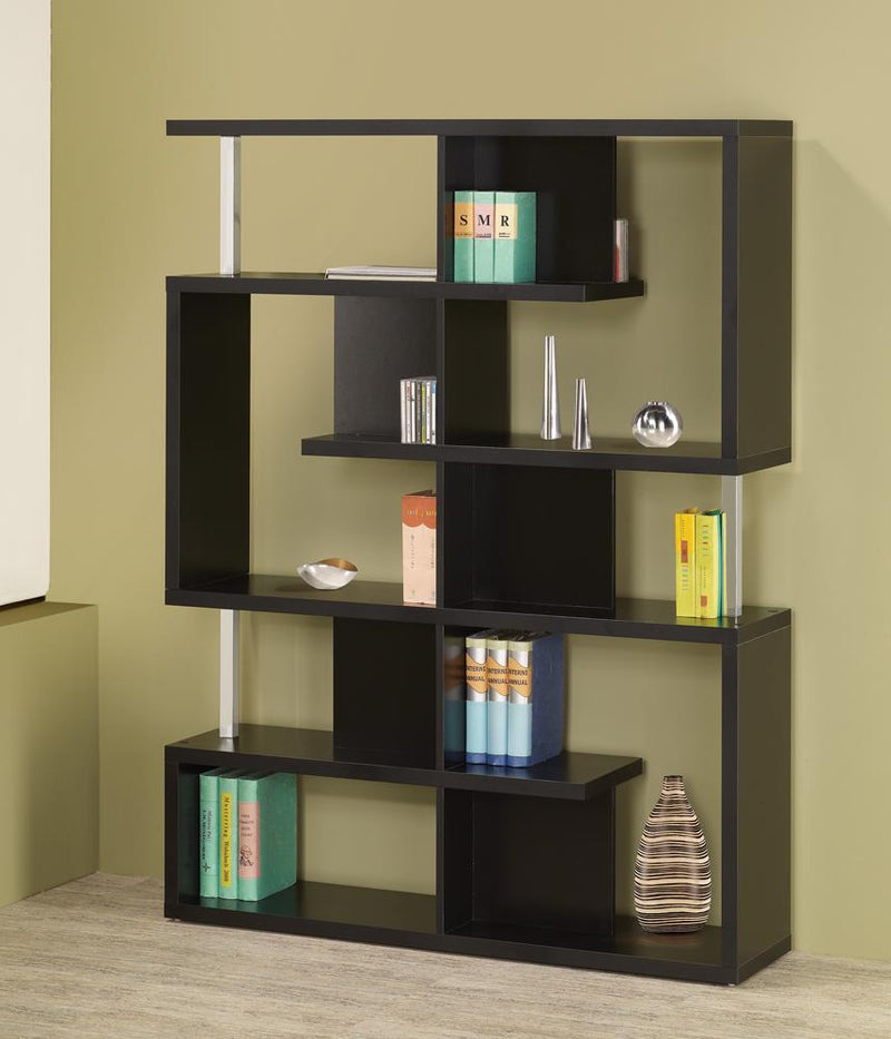 5-tier Bookcase Black and Chrome