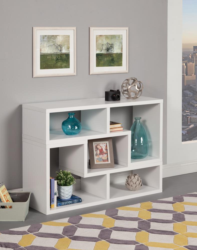 Convertible TV Console and Bookcase White