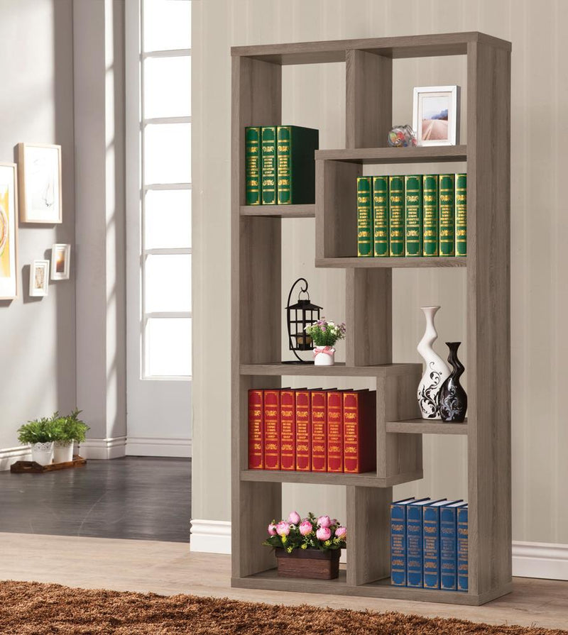 10-shelf Bookcase Weathered Grey