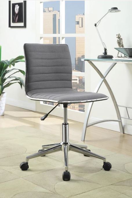 Adjustable Height Office Chair Grey and Chrome