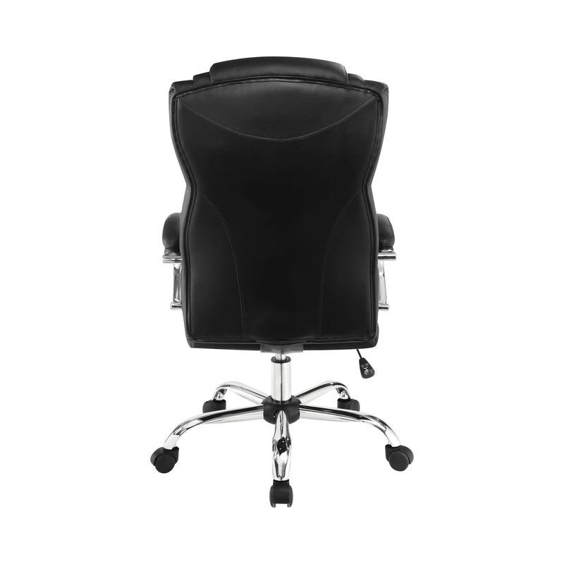 Tufted High Back Office Chair Black and Chrome