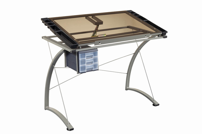 Melo Drafting Desk with 3-drawer Champagne
