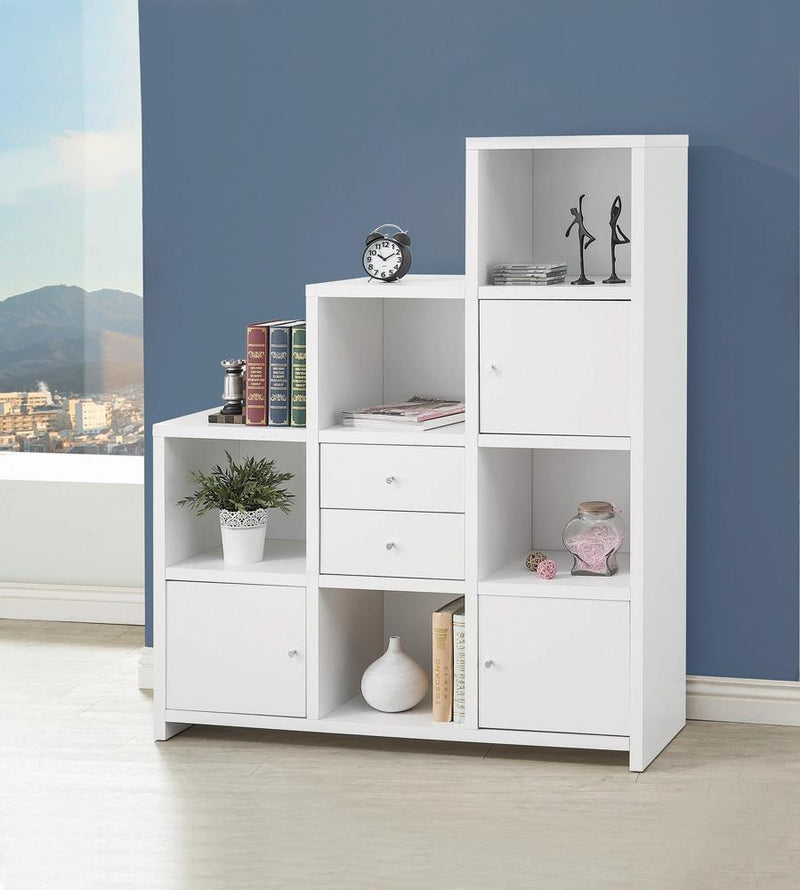 Bookcase with Cube Storage Compartments White