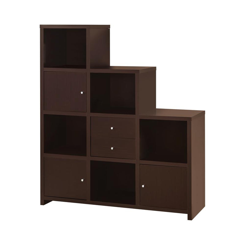 Bookcase with Cube Storage Compartments Cappuccino