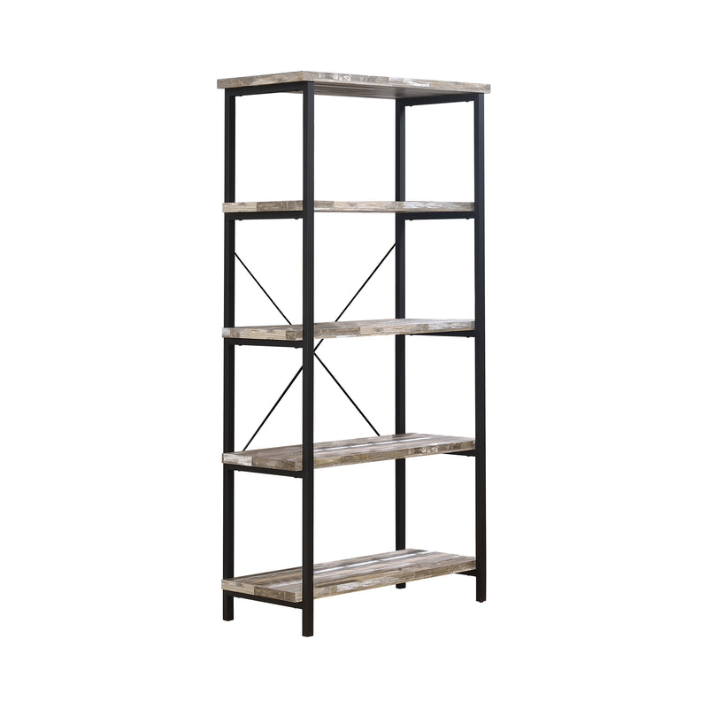 Skelton 4-shelf Bookcase Salvaged Cabin and Black