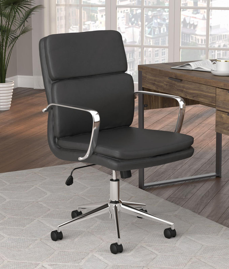 Standard Back Upholstered Office Chair Black