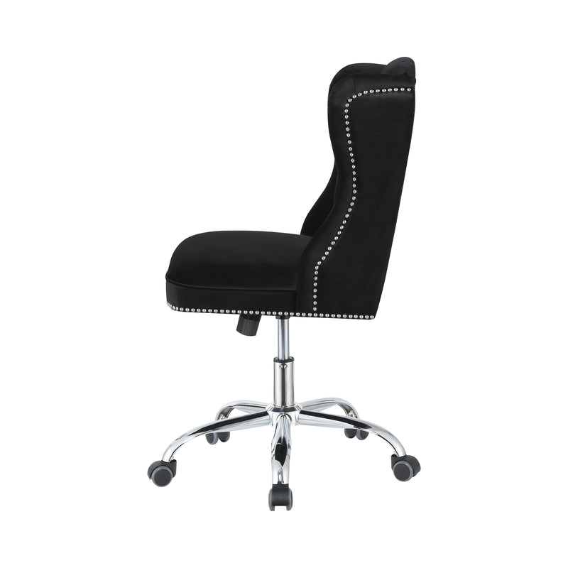Upholstered Tufted Office Chair Black and Chrome