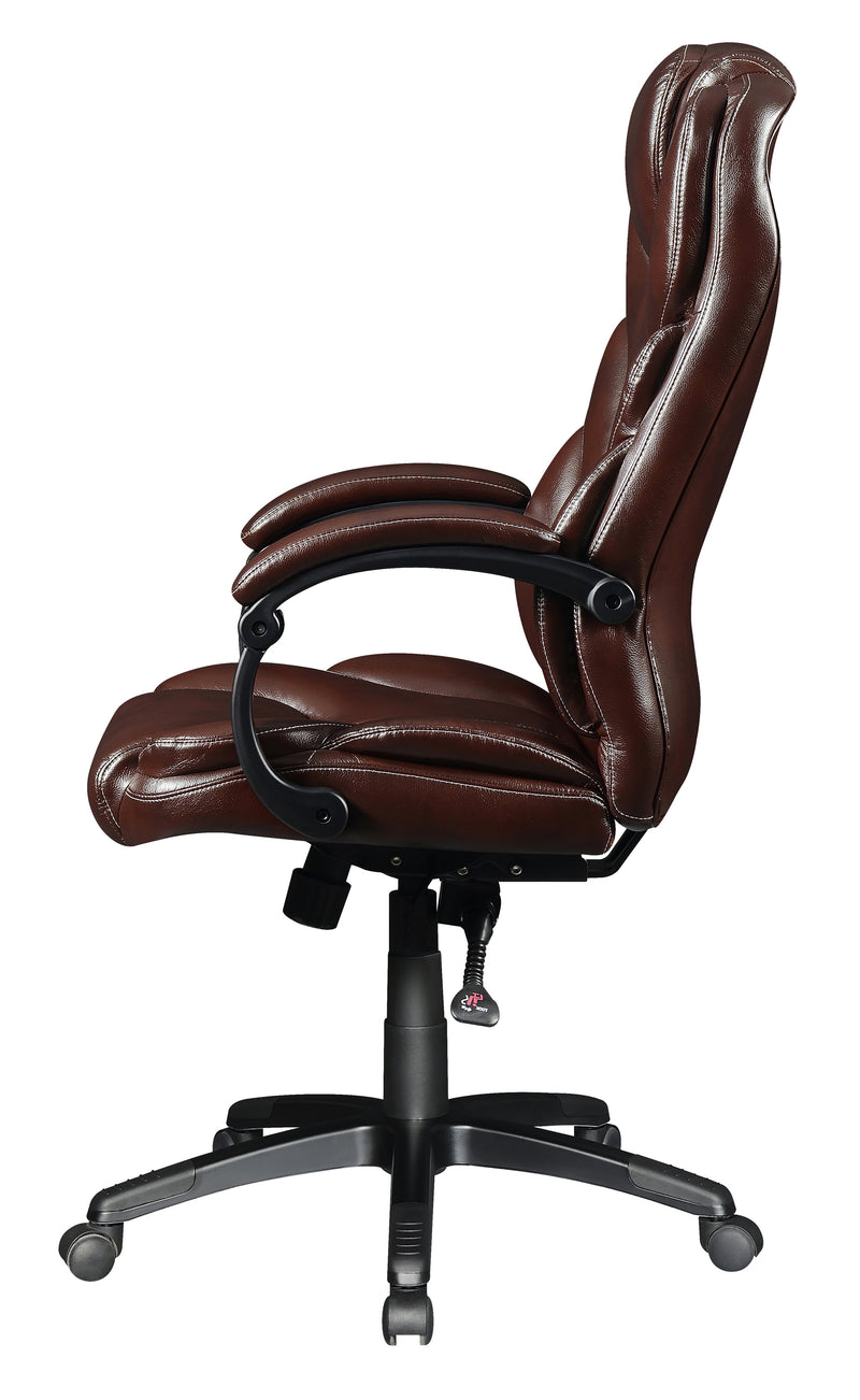 Upholstered Curved Arm Office Chair Brown and Black