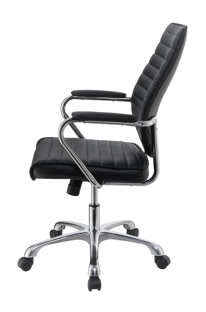 High Back Office Chair Black and Chrome