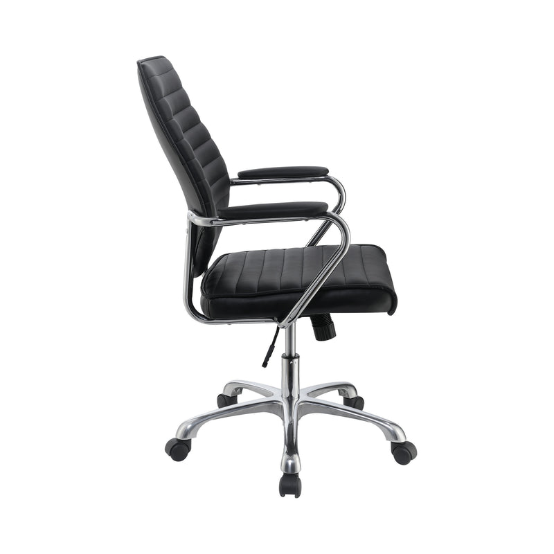 High Back Office Chair Black and Chrome