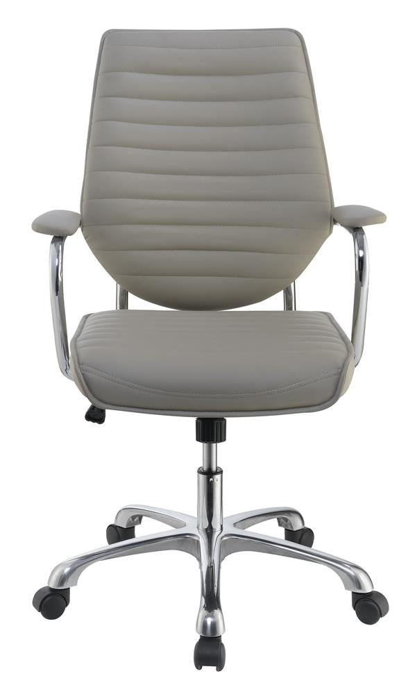 High Back Office Chair Taupe and Chrome