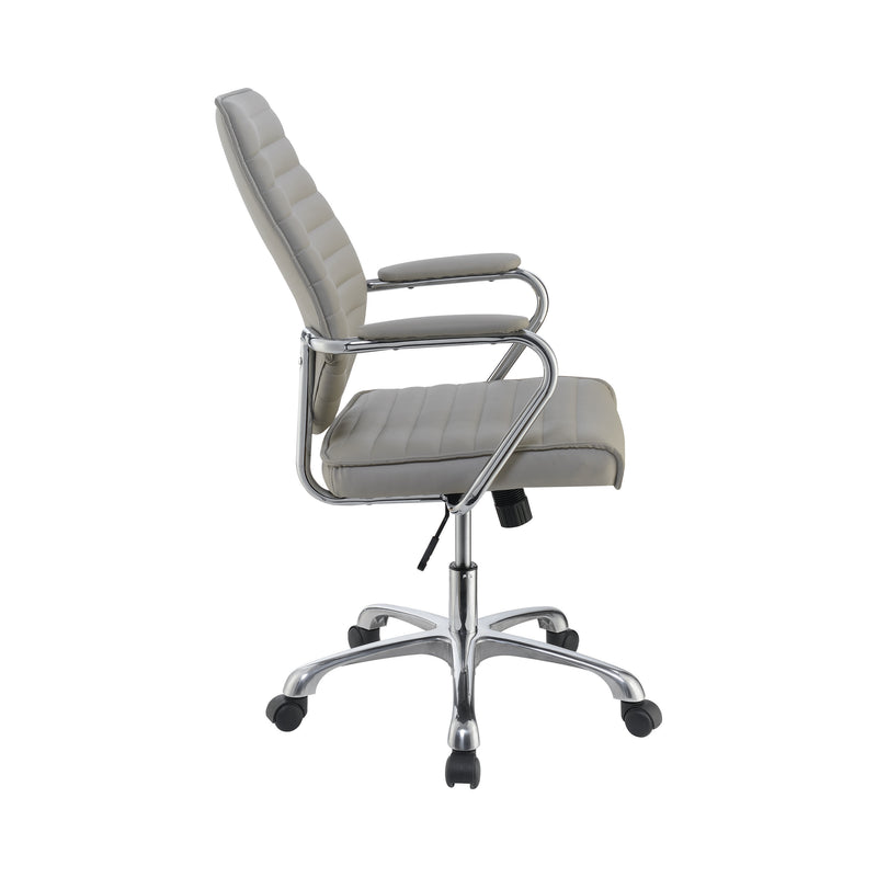 High Back Office Chair Taupe and Chrome