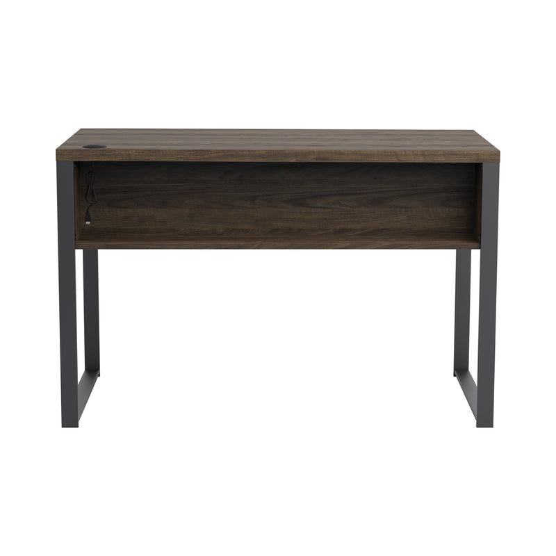 Pattinson 3-drawer Writing Desk Aged Walnut and Gunmetal