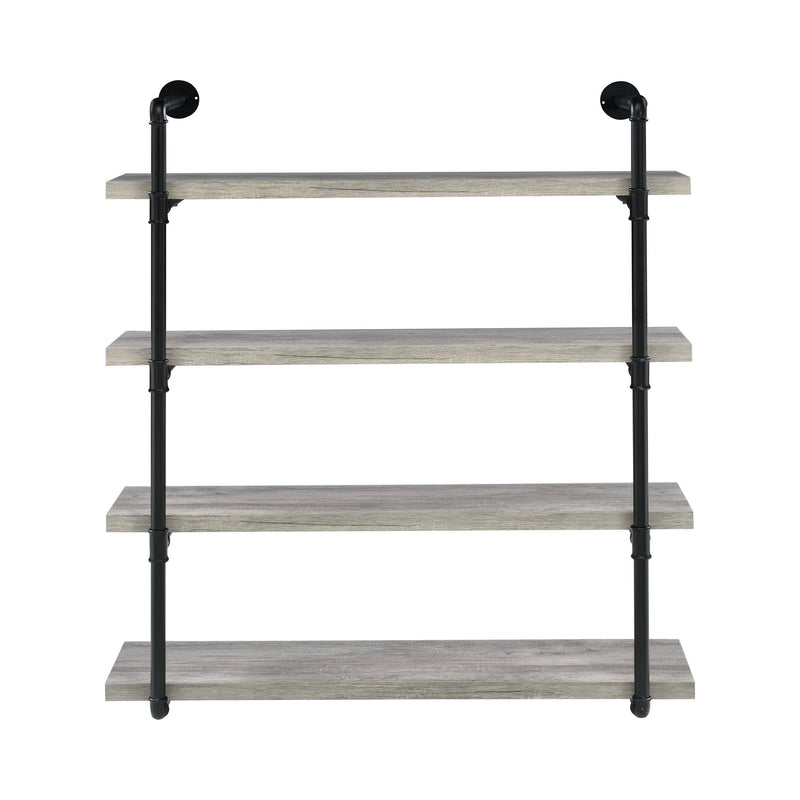 40-inch Wall Shelf Black and Grey Driftwood
