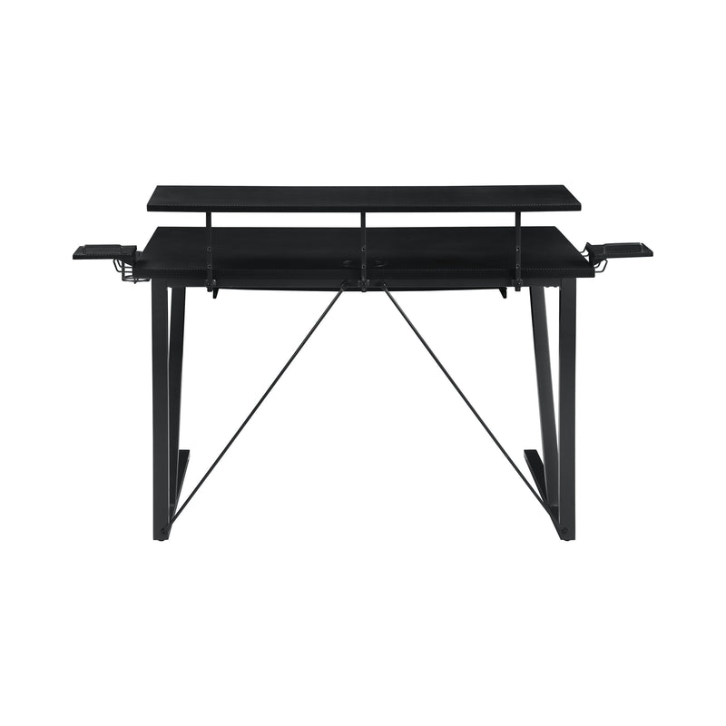 Tech Spec Gaming Desk with Cup Holder Gunmetal