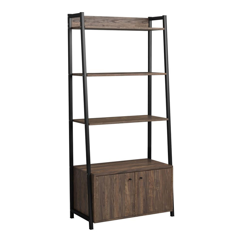 Jacksonville Bookcase with 2-door Cabinet Aged Walnut