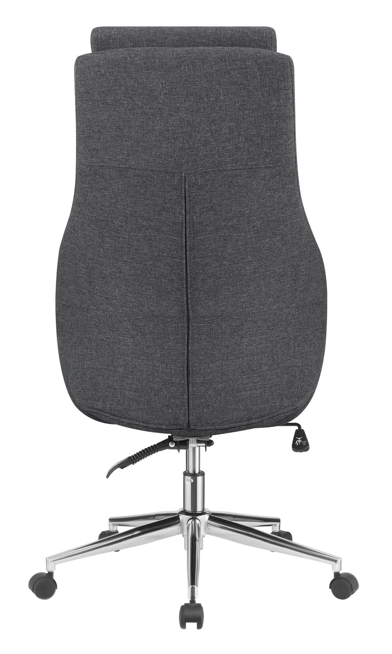Upholstered Office Chair with Padded Seat Grey and Chrome