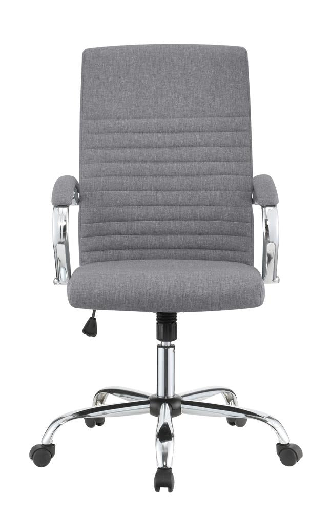 Upholstered Office Chair with Casters Grey and Chrome