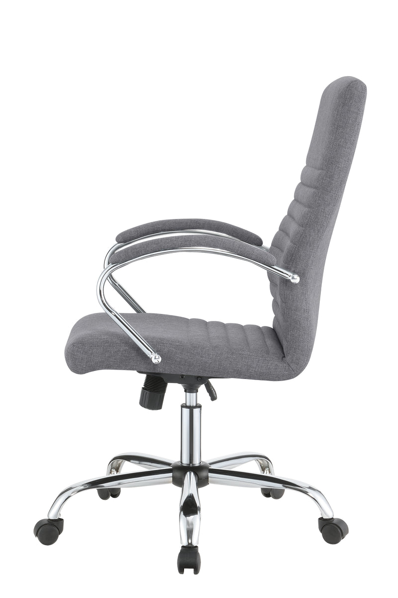 Upholstered Office Chair with Casters Grey and Chrome