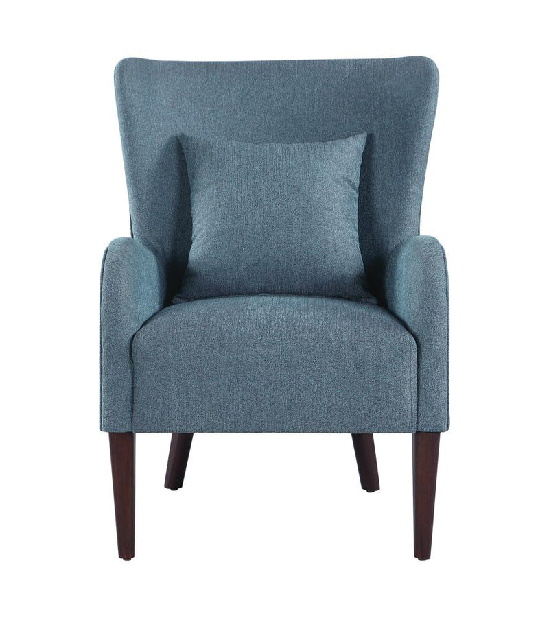 Curved Arm Upholstered Accent Chair Blue