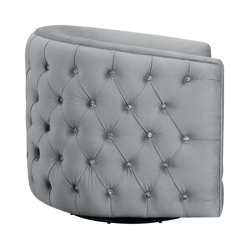 Upholstered Swivel Accent Chair Grey