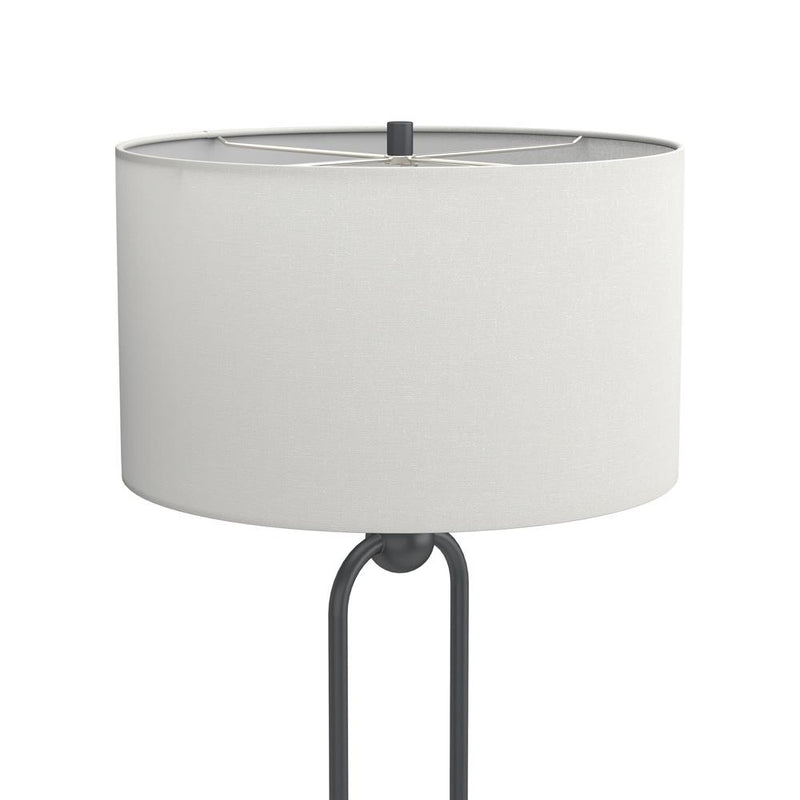 Drum Shade Floor Lamp White and Orb
