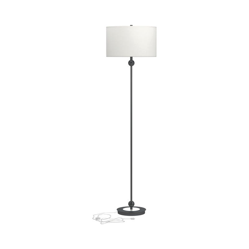 Drum Shade Floor Lamp White and Orb