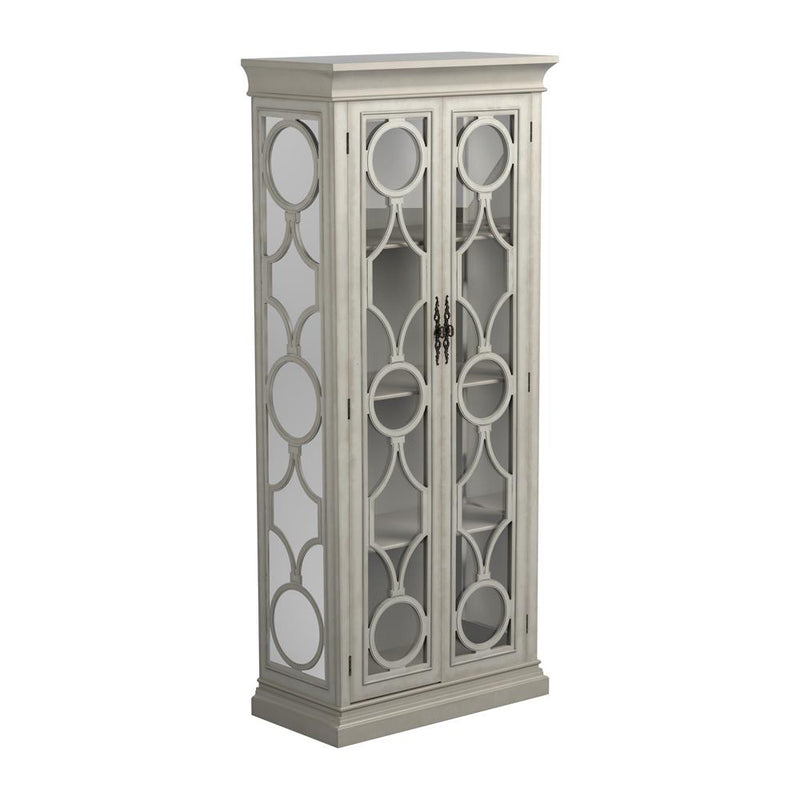 2-door Display Tall Cabinet Antique White