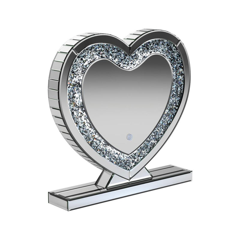 Heart Shape Table Mirror Silver