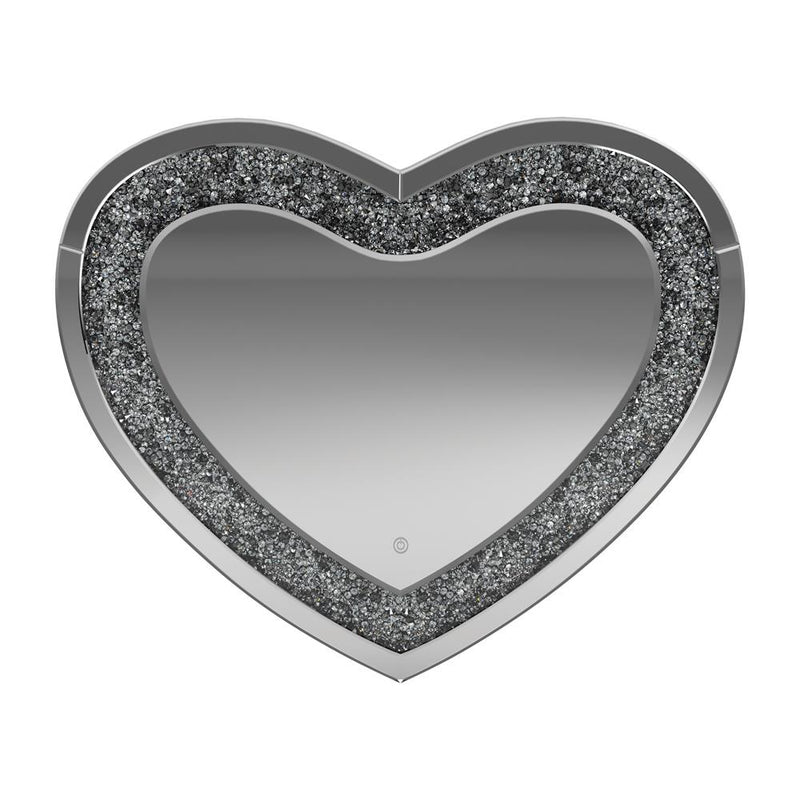 Heart Shape Wall Mirror Silver